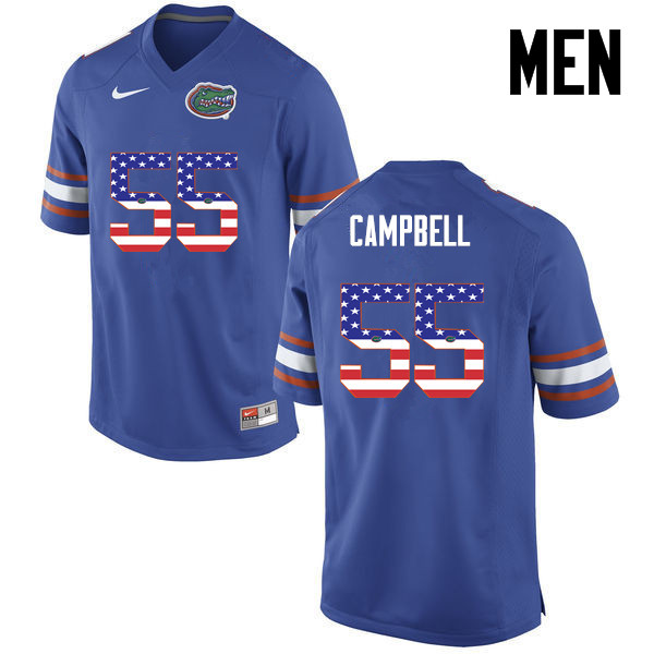 Men Florida Gators #55 Kyree Campbell College Football USA Flag Fashion Jerseys-Blue